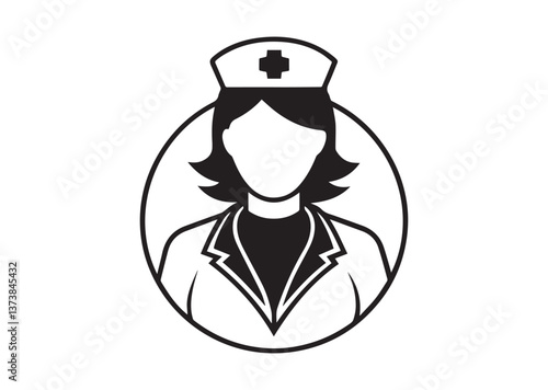 Nurse silhouette Black Vector