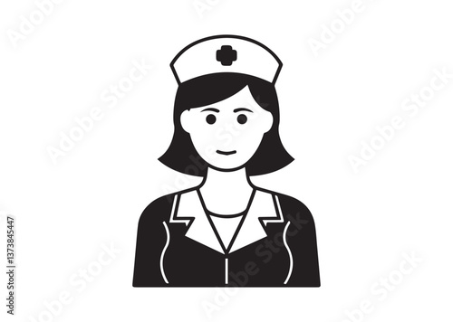 Nurse silhouette Black Vector