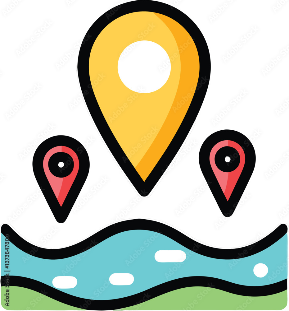 map pointer with pin icon map pointer with pin icon