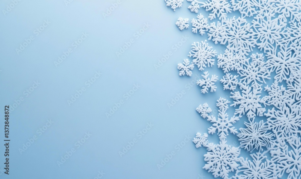 Elegant white snowflakes cascade against a serene blue backdrop, evoking the beauty of winter. Elegant white snowflakes cascade against a serene blue backdrop, evoking the beauty of winter.