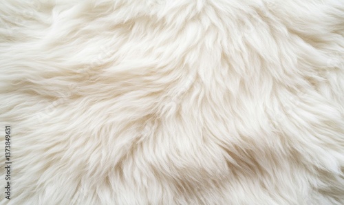 A close-up reveals the inviting texture of soft, creamy-white fur, promising warmth and comfort.