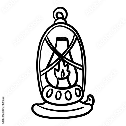 magic kerosene lamp in doodle style. For projects related to magic, mysticism and fantasy. It is ideal for decorating books, games or creating atmospheric mystical scenes. light in the dark. halloween