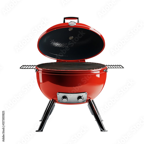 Red grill cooking appliance for outdoor barbecue foodisolated on transparent  background png