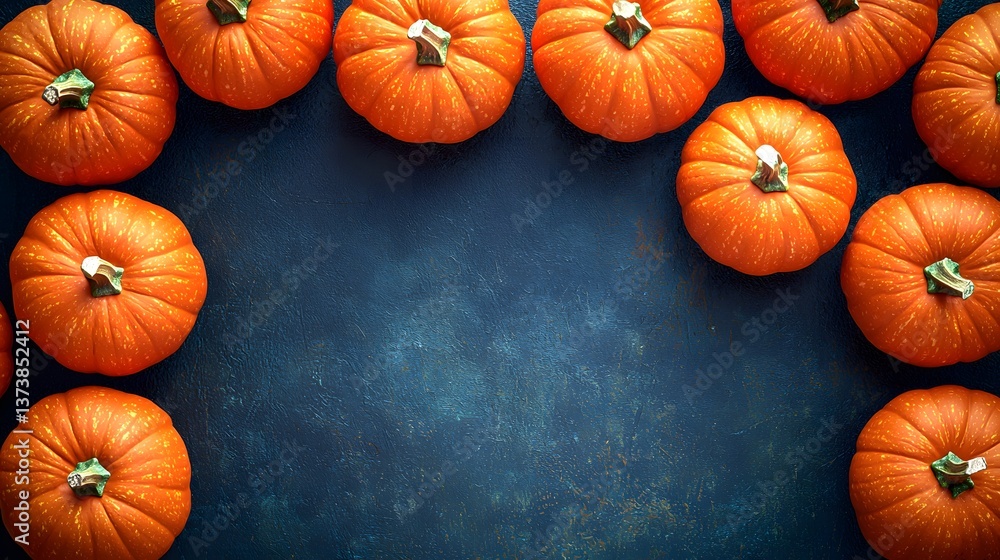 Group of pumpkins formed in a circle for a top-down view creating a realistic and charming autumn scene for halloween Group of pumpkins formed in a circle for a top-down view creating a realistic and charming autumn scene for halloween