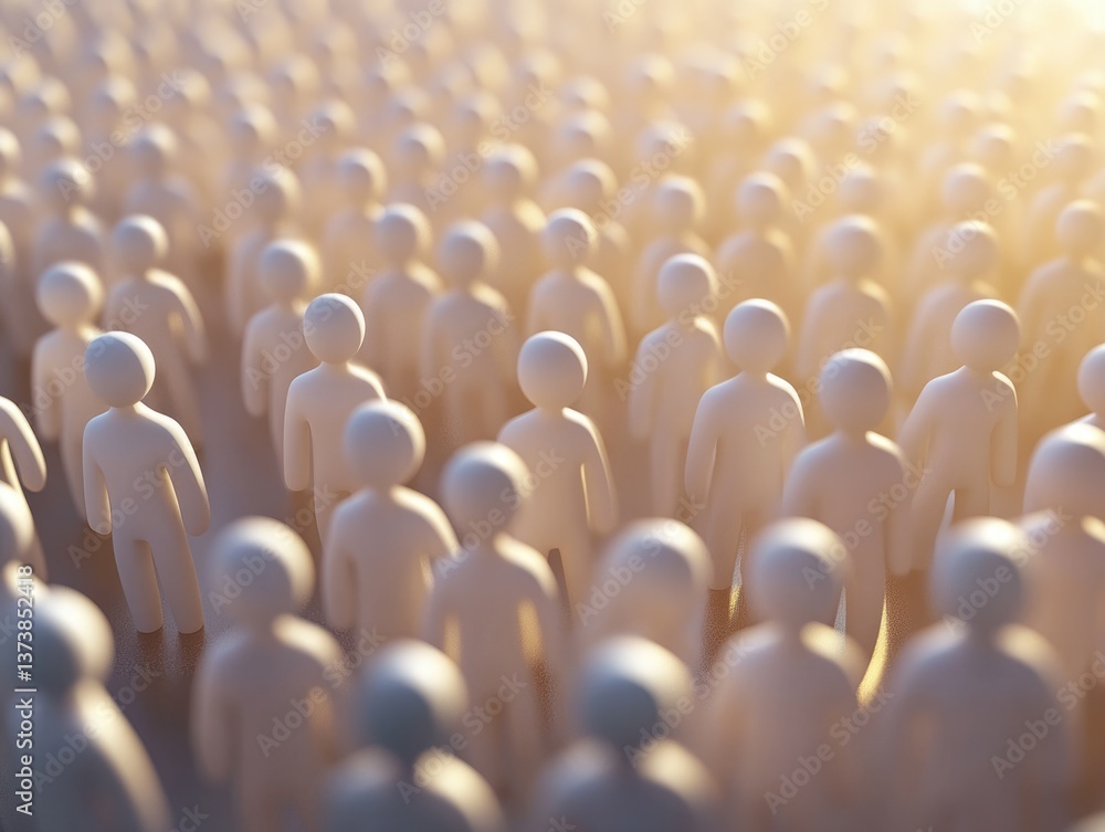 Obraz premium We All Matter. Value, Worth, and Importance of People Depicted in 3D Illustration