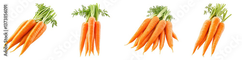 Carrot isolated on transparent background. PNG , Set of