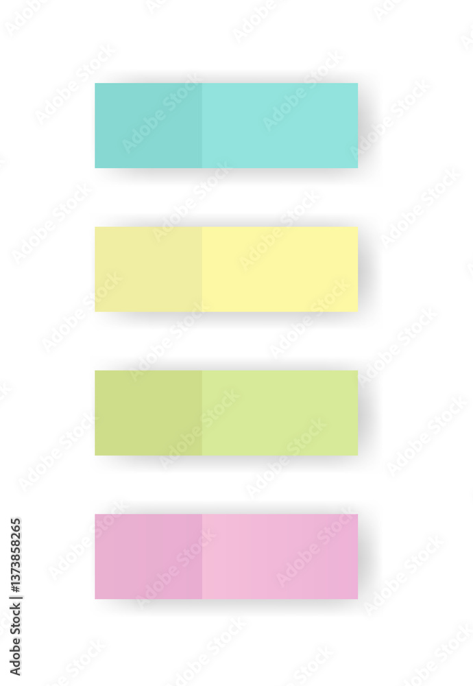 Paper notes stickers. Place for memo messages on paper sheets. Blank sticky place for to do list and office notice or information board