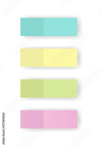 Paper notes stickers. Place for memo messages on paper sheets. Blank sticky place for to do list and office notice or information board