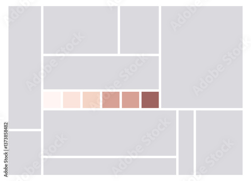 Obraz na płótnie Photo collage template. Album brand board, set portfolio images. Mood board background. Mosaic picture frame. Gallery banner. illustration w salonie