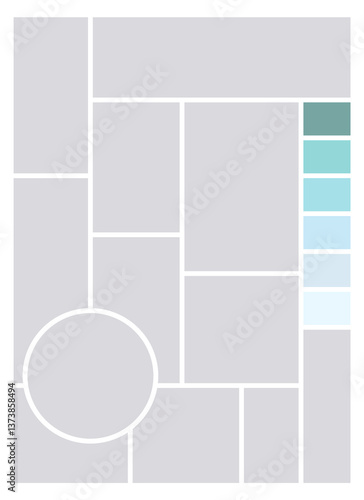 Obraz na płótnie Photo collage template. Album brand board, set portfolio images. Mood board background. Mosaic picture frame. Gallery banner. illustration w salonie