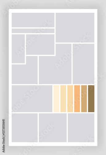 Obraz na płótnie Photo collage template. Album brand board, set portfolio images. Mood board background. Mosaic picture frame. Gallery banner. illustration w salonie