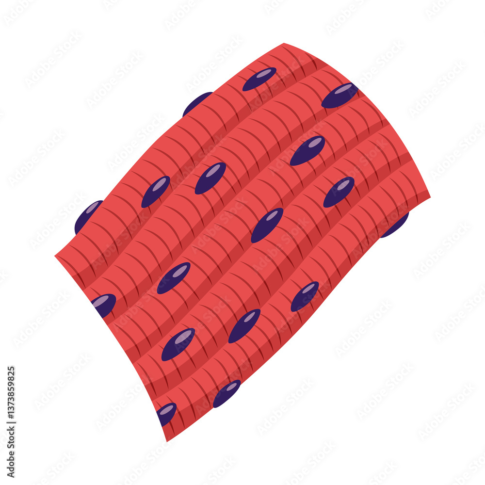 Skeletal muscle tissue with specific function. Medical poster design illustration. Science educational symbol