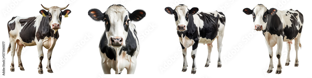 Cow isolated on transparent background. PNG , Set of Cow isolated on transparent background. PNG , Set of