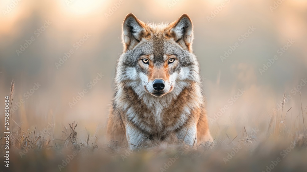 Obraz premium Wolf in Golden Light