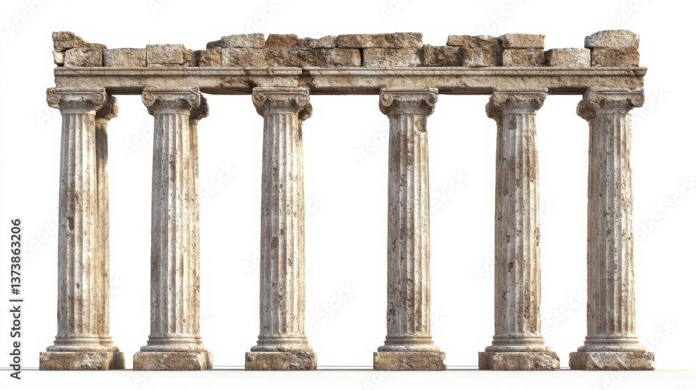 Fototapeta premium Ancient Ruin Columns - Majestic Historical Architecture