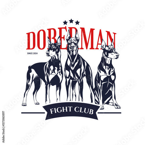 Doberman Fight Club Illustration