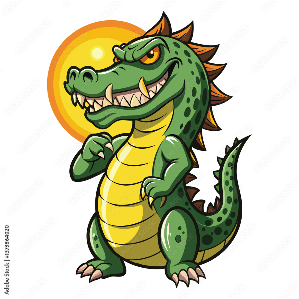 Fototapeta premium Wild Bite Crocodile T Shirt Design