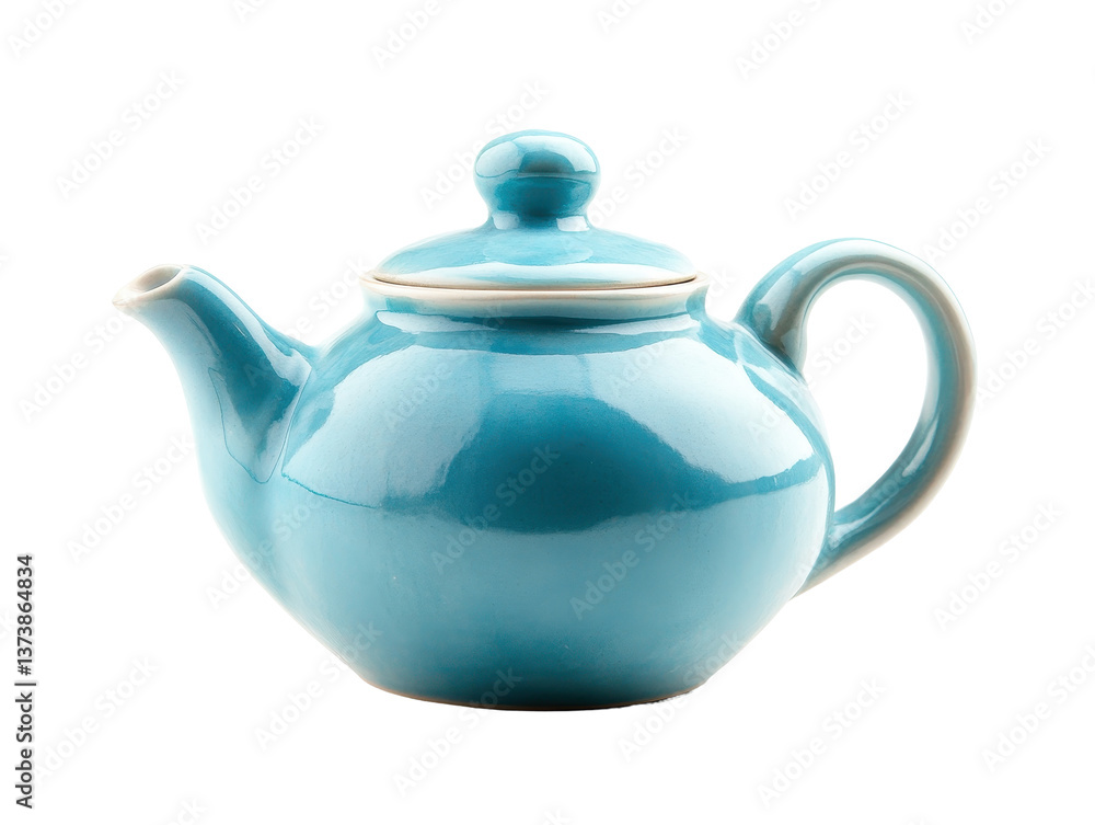 Isolated Turquoise Ceramic Teapot Isolated Turquoise Ceramic Teapot