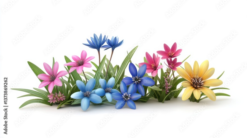 Obraz premium A Colorful Springtime Floral Arrangement