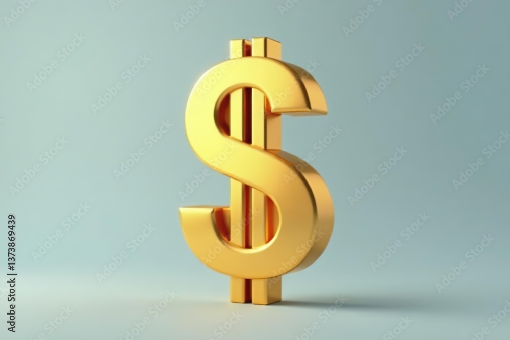 3D gold dollar sign on clear background, symbol, banking 3D gold dollar sign on clear background, symbol, banking