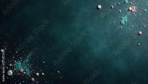A close-up shot of a blank chalkboard with chalk dust scattered around it, ready for creative writing or drawing,  surface,  retro