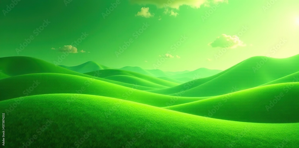 Obraz premium Abstract green landscape wallpaper with swirls of vibrant green hues and abstract shapes, perfect for adding a touch of nature to any digital project or background image, green, project