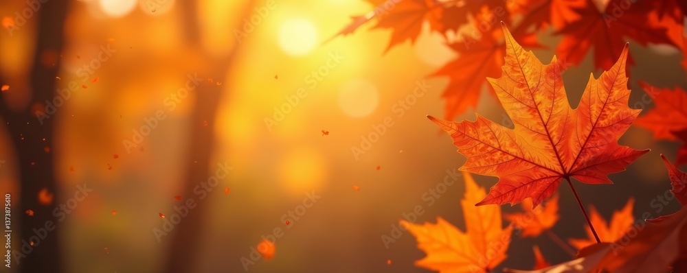 Fototapeta premium Abstract leaf background in warm hues for autumn, colorful, autumnal
