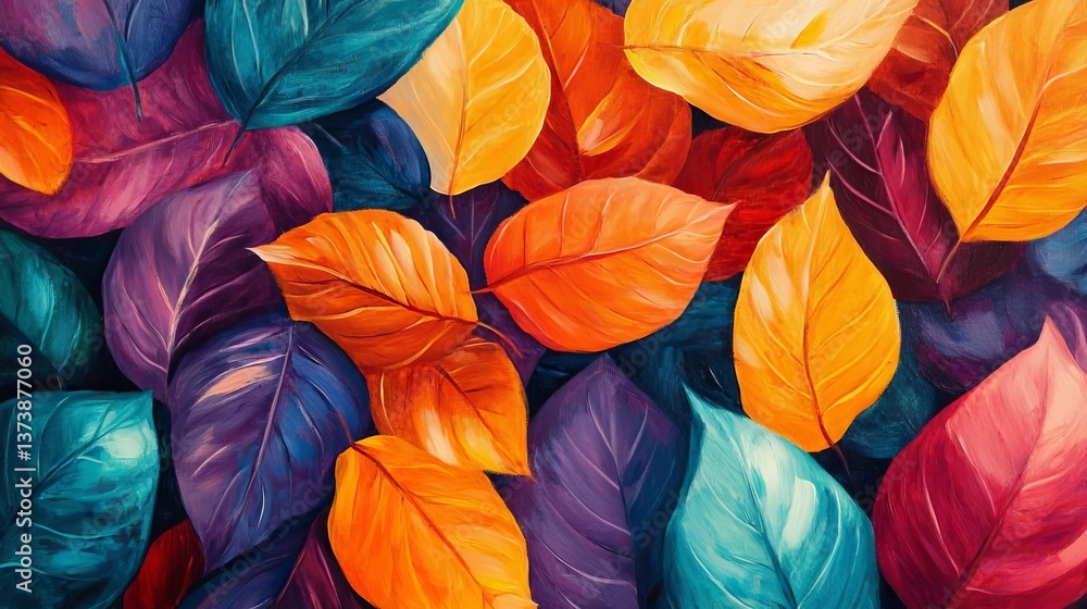 A symphony of autumn hues: an abstract tapestry of vibrant leaves in a rich, textured composition. A symphony of autumn hues: an abstract tapestry of vibrant leaves in a rich, textured composition.