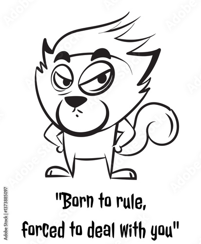 Sassy critters: lion with 'Born to rule, forced to deal with you' – funny animal prints for merch  


