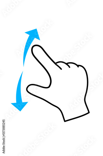 ピンチアウトのハンドアイコン　水色矢印