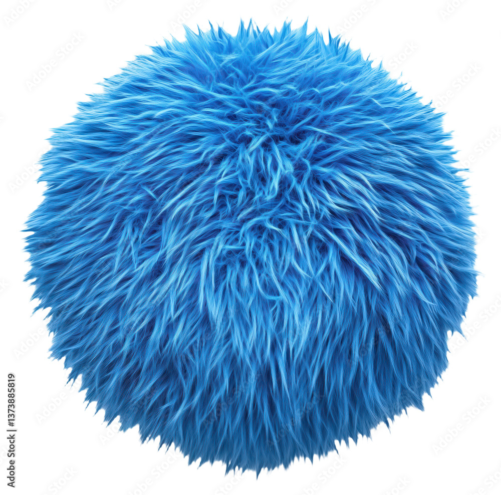 PNG Round fluffy blue object resembling a fuzzy ball