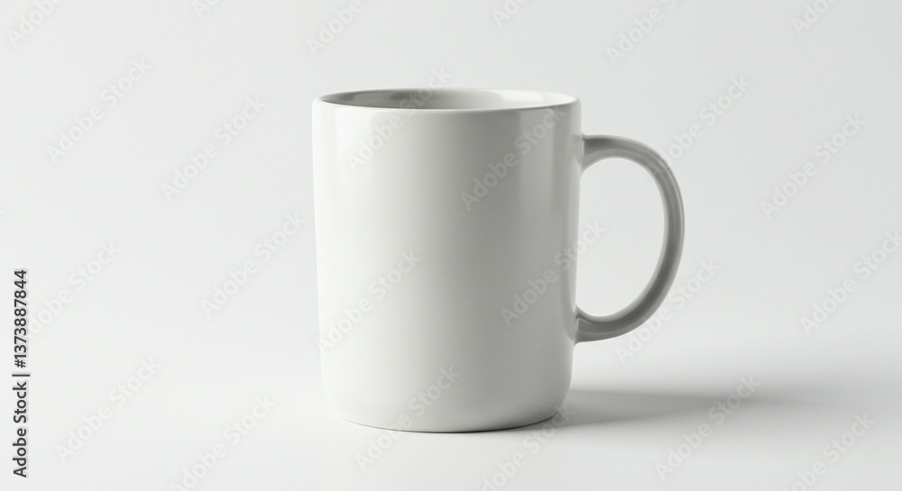Minimalist Mug: A sleek and simple white mug with a subtle gray handle sits elegantly, perfect for various beverages or a blank canvas for your designs. Minimalist Mug: A sleek and simple white mug with a subtle gray handle sits elegantly, perfect for various beverages or a blank canvas for your designs.