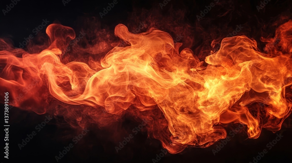 Inferno's embrace: an ethereal dance of crimson and amber flames against the abyss of night. Inferno's embrace: an ethereal dance of crimson and amber flames against the abyss of night.