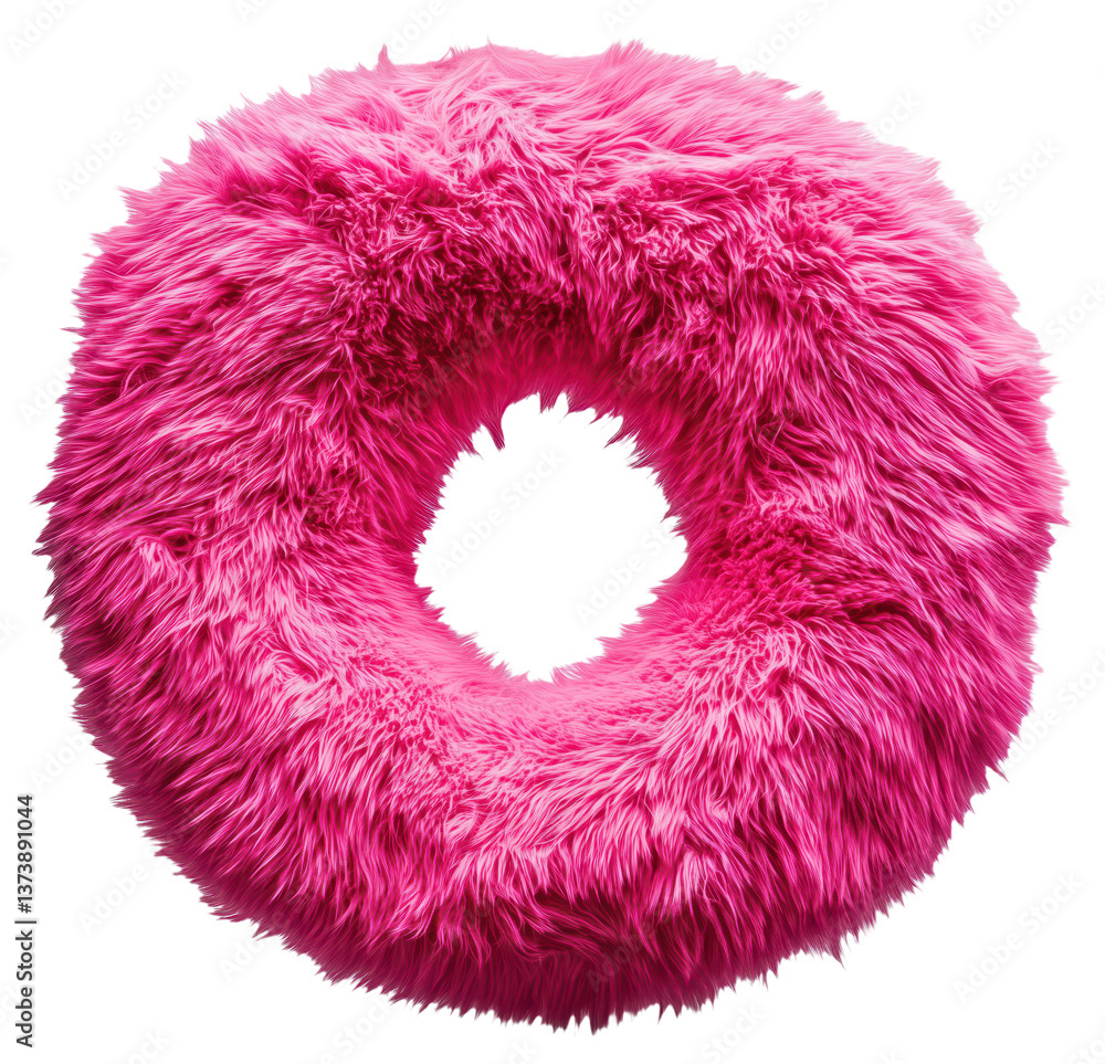 Pink furry donut-shaped object Pink furry donut-shaped object