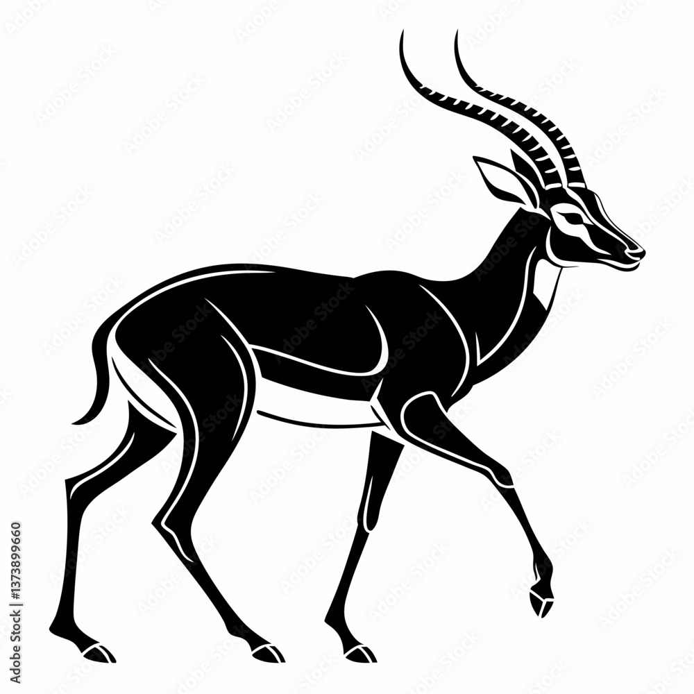 Obraz premium impala silhouette icon vector