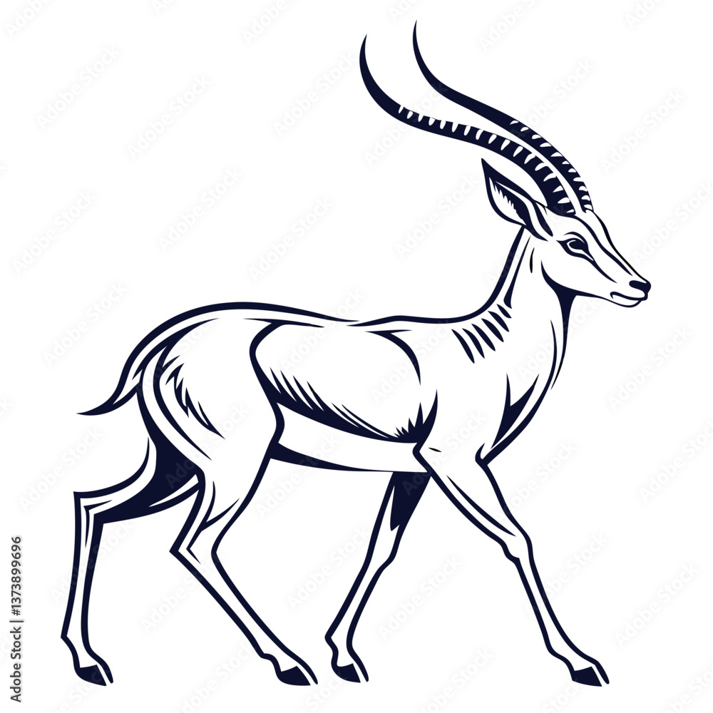 Fototapeta premium impala silhouette icon vector