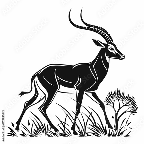 impala silhouette icon vector