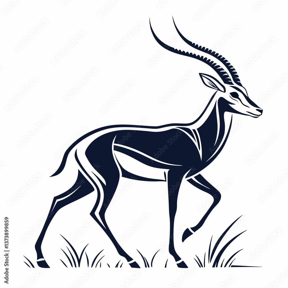 Fototapeta premium impala silhouette icon vector