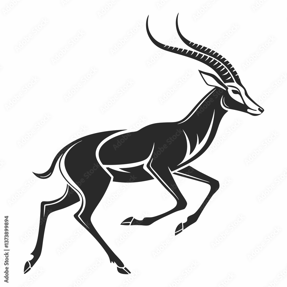 Fototapeta premium impala silhouette icon vector