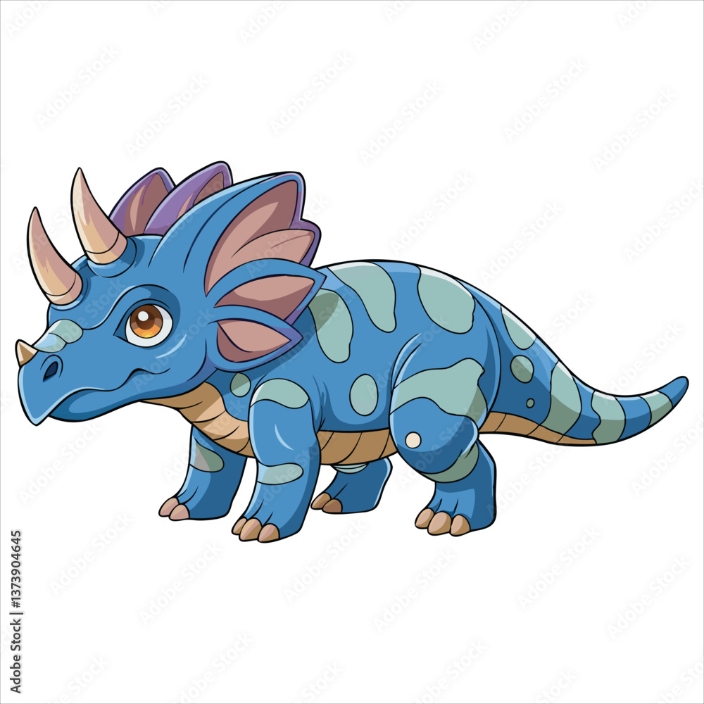 Fototapeta premium Playful Triceratops Dinosaur Cartoon Design