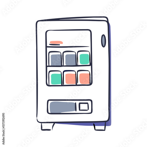 Drink vending machine in flat style