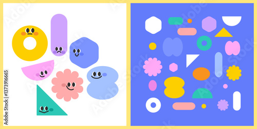 귀여운 기본 도형 캐릭터