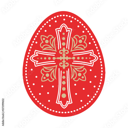 Traditional folk ornament for Easter eggs. Pysanka.