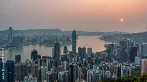 Wallpaper Mural 4k Video Hong Kong City Sunrise East Timelapse Over Victoria Harbour Torontodigital.ca