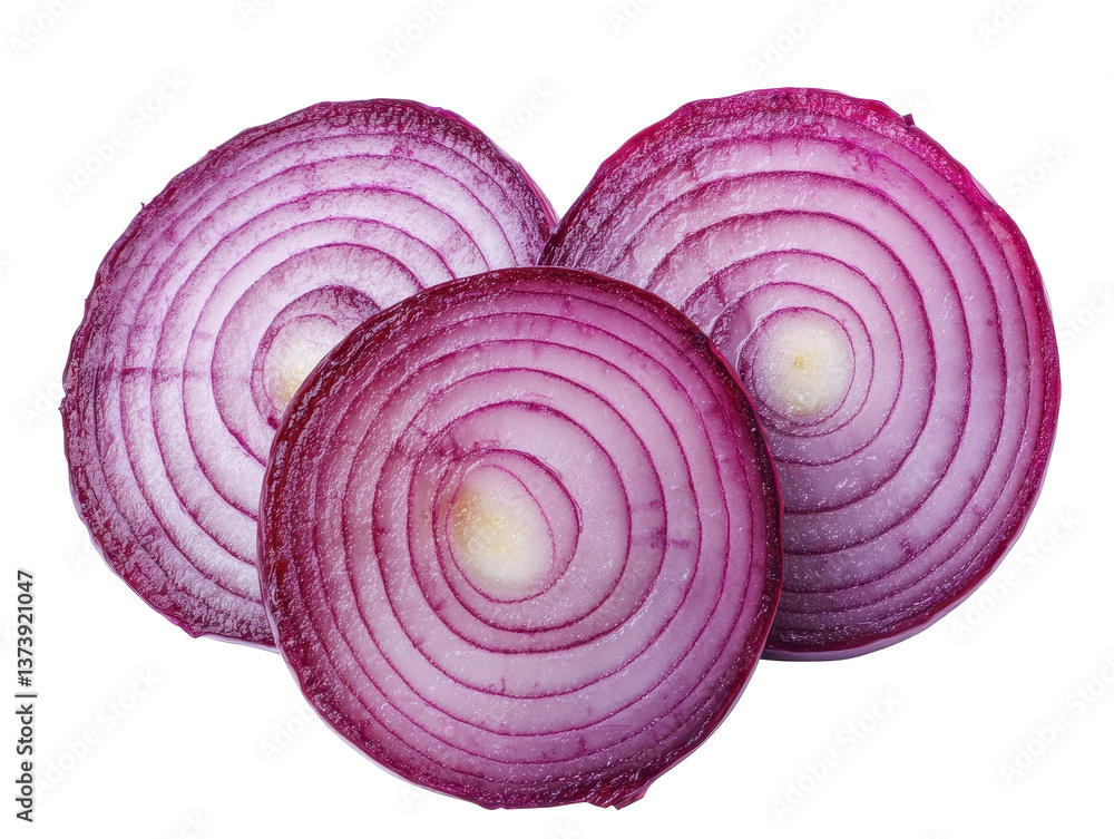 Isolated Sliced Red Onions Isolated Sliced Red Onions