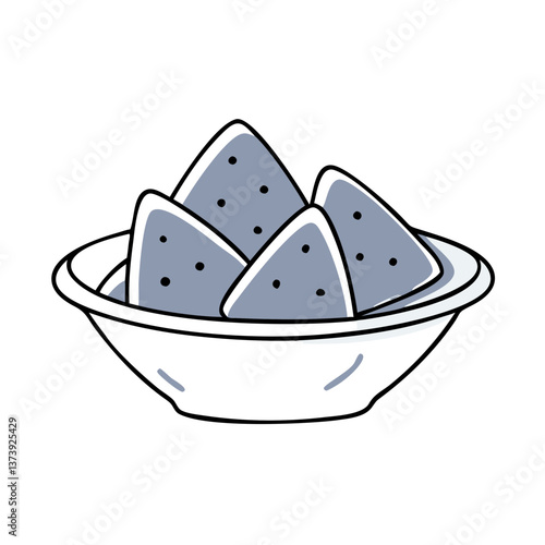 Nachos in bowl in flat style