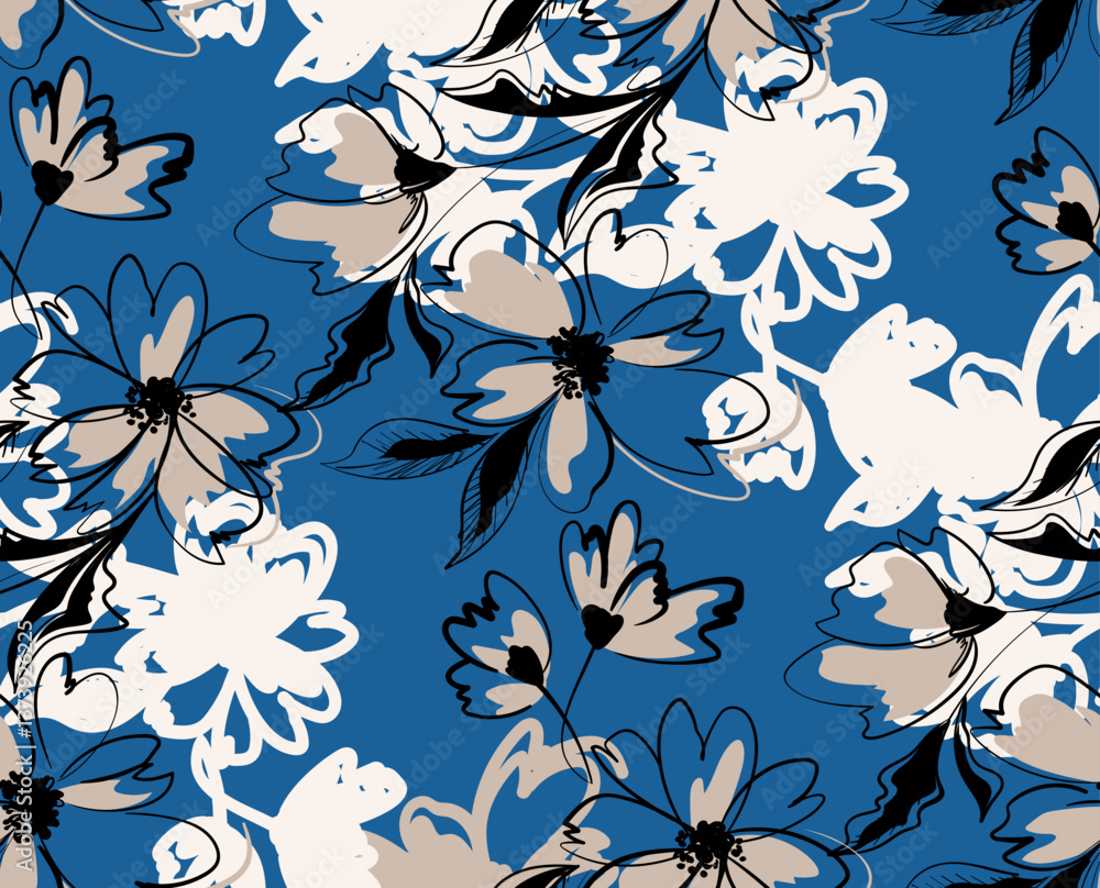 Seamless Flowers Pattern in vector. Abstract pattern Seamless Flowers Pattern in vector. Abstract pattern