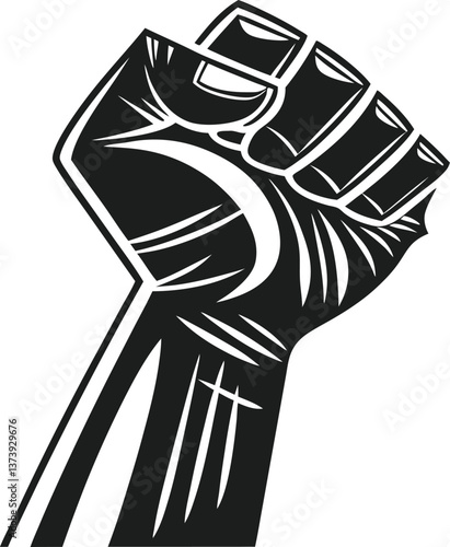 Raised Fist Power Symbol - Strength, Protest, and Unity Icon