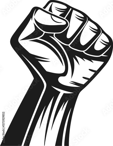 Raised Fist Power Symbol - Strength, Protest, and Unity Icon