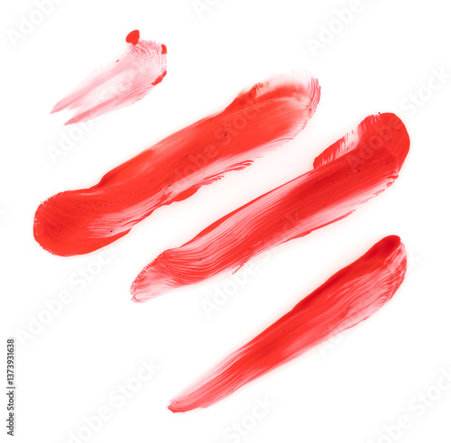 Принти на полотні Bloody smudged fingerprints isolated on white background
